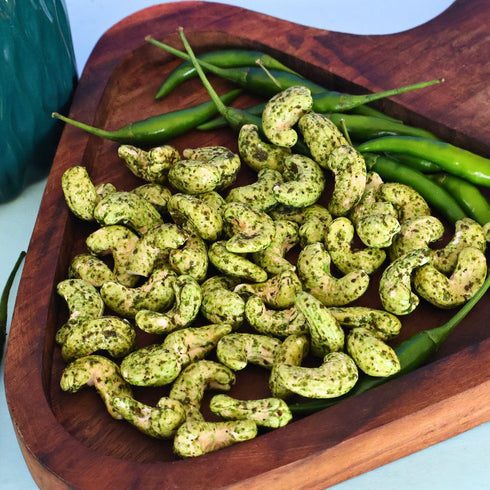 Healthy Master Cashew Nuts | Kaju | Green Chilli Flavour